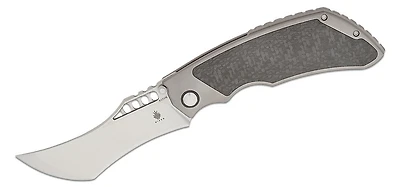 Huntsmen (Bolstered Titanium/Carbon Fiber Scales) Bolster Lock Pocket Knife [3.82" Satin Recurve Tanto S35VN] Kizer Cutlery Ki4642A1