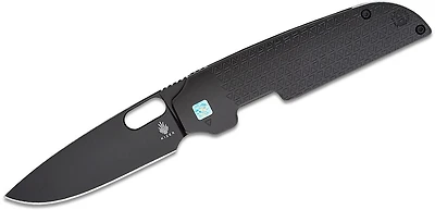 Varatas (3D Machined Black Titanium/Chidori Accents) Frame Lock Pocket Knife [3.27" Black S35VN] Kizer Cutlery Ki3637A2