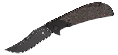 Phoenix (Dark Matter Orange FatCarbon) Liner Lock Flipper Pocket Knife [3.58" Black Stonewashed S35VN] Kizer Cutlery Ki4647A1