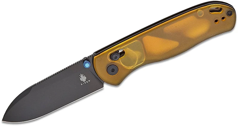 Drop Bear (Ultem) Clutch Lock Pocket Knife [2.97" Black Stonewashed Nitro-V] Kizer Cutlery V3619A2