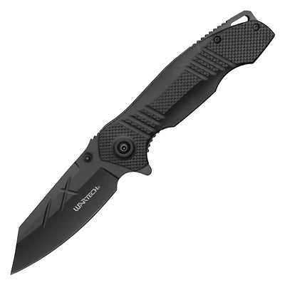 Wartech Tactical Rescue Cleaver (BLACK) Handle A/O Pocket Knife [3.5" Black 3cr13 Steel]