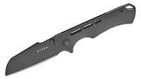Crest Frame Lock Flipper [Black Contoured Slot Milled Titanium] Pocket Knife (3.03" Black S35VN) Kizer Cutlery Ki3714A2