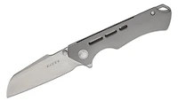 Crest Frame Lock Flipper [Contoured Slot Milled Titanium] Pocket Knife (3.03" Satin S35VN) Kizer Cutlery Ki3714A1