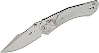 Mini Mystic (Machined Aluminum Handle with Clear Acrylic Bolsters) Clutch Lock Pocket Knife [3.2" Satin Nitro-V] Kizer Cutlery V3636A1