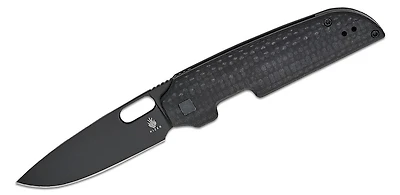 Varatas Front Flipper [Milled Black G10 Handle] Pocket Knife (3.24" Black Nitro-V) Kizer Cutlery V3637A1