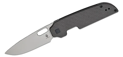 Varatas Front Flipper [Carbon Fiber/Black G10 Handle] Pocket Knife (3.24" Satin Nitro-V) Kizer Cutlery V3637A2