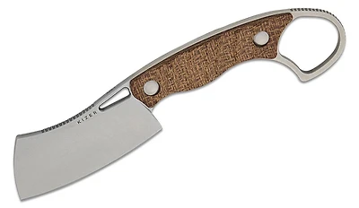 Little Rhino Cleaver (Burlap Micarta Handle) Fixed Blade [2.72" Stonewashed AEB-L Stainless] Kizer Cutlery 1065A4