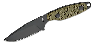 Muskrat (Argyle Pattern Green G10 Handle) Fixed Blade [3.15" Black D2] Kizer Cutlery 1064A1