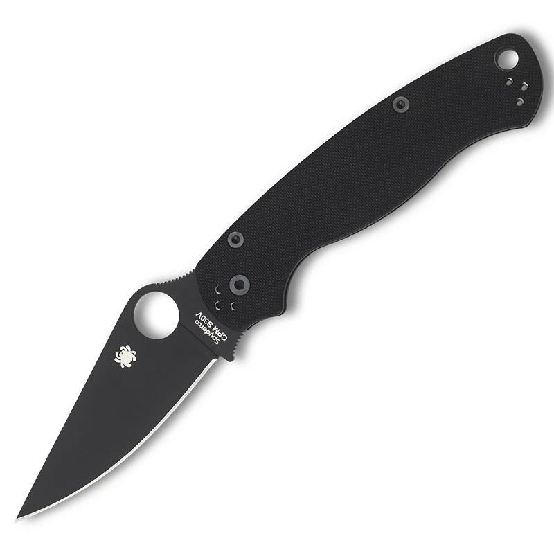 Paramilitary 2 Folding Knife Compression Lock Black G-10 [3.44" Black S45V] Clip Point C81GPBK2