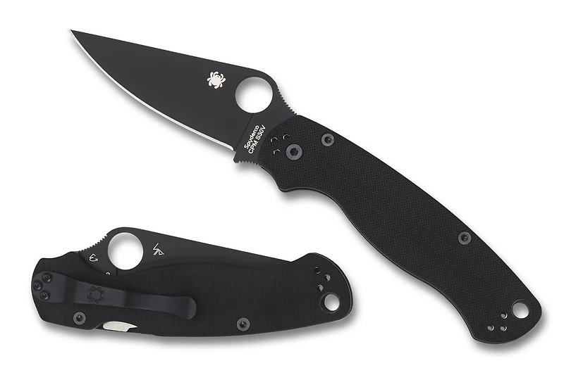 Paramilitary 2 Folding Knife Compression Lock Black G-10 [3.44" Black S45V] Clip Point C81GPBK2