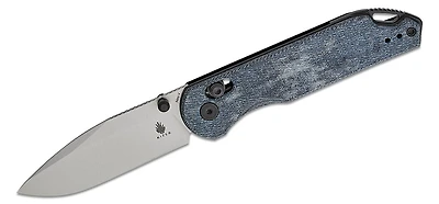 Assassin Clutch Lock Flipper [Blue Denim Micarta Handle] Pocket Knife (2.99" Satin Nitro-V) Kizer Cutlery V3549A2