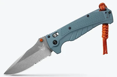 Benchmade Water (Mini) Adira (Serrated) Folding Knife (3.21" Stonewashed MagnaCut) 18065S