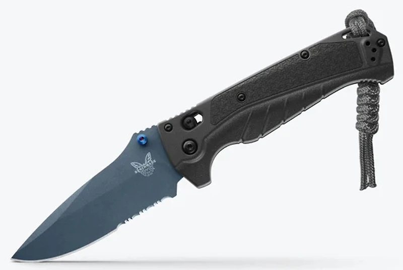 Benchmade Water Adira Tempest Gray (Serrated) Folding Knife (3.88" Stonewashed MagnaCut) 18060BT-01