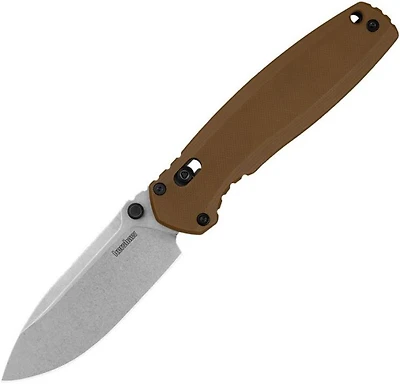 Kershaw Broadside Duralock Brown G10 Pocket Knife (3.5" Stonewash D2)