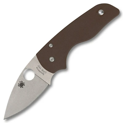 Lil Native Brown G-10 Comperssion Knife (2.42" Satin CPM 15V) Spyderco [Sprint Run] C230GPBN15V