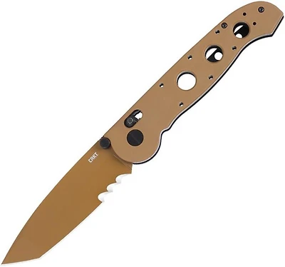CRKT - M16-14XD Tanto Crossbar Lock Tan Grivory Pocket Knife [4" Tan Veff Serrated D2 Tool Steel]