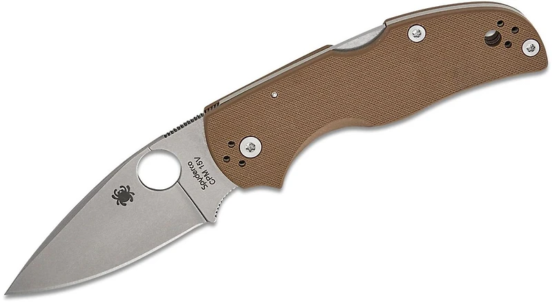 Native 5 Brown G10 Pocket Knife (2.95" Stonewashed CPM-15V) Spyderco [Sprint Run] C41GPBN15V5