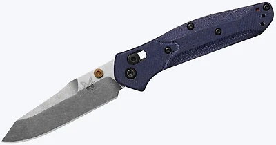 Benchmade Mini Osborne (Denim Micarta) Reverse Tanto (2.92" Satin M390) 945-04