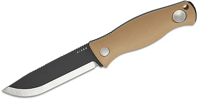 Azo Polaris [Tan G10] Fixed Blade Knife [4.23" Black 1095 Carbon Steel] Kizer Cutlery 1100A4