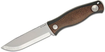 Azo Polaris [Black G10 Handles with Burlap Micarta Inlays] Fixed Blade Knife [4.23" Satin AEB-L Stainless] Kizer Cutlery 1100A3