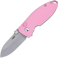 CRKT - Squid Button Lock Rose Quartz G-10 Pocket Knife (2.25" Stonewash 14C28N Sandvik)