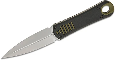 Hidden Agenda [Black G10 Handles with Green G10 Inlays] Fixed Blade Knife [3.5" Satin AEB-L Stainless] Kizer Cutlery 1083A2