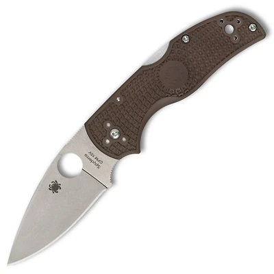 Native 5 Brown Lightweight Pocket Knife (3.0" Satin 15V) Spyderco [Sprint Run] C41PBN15V5