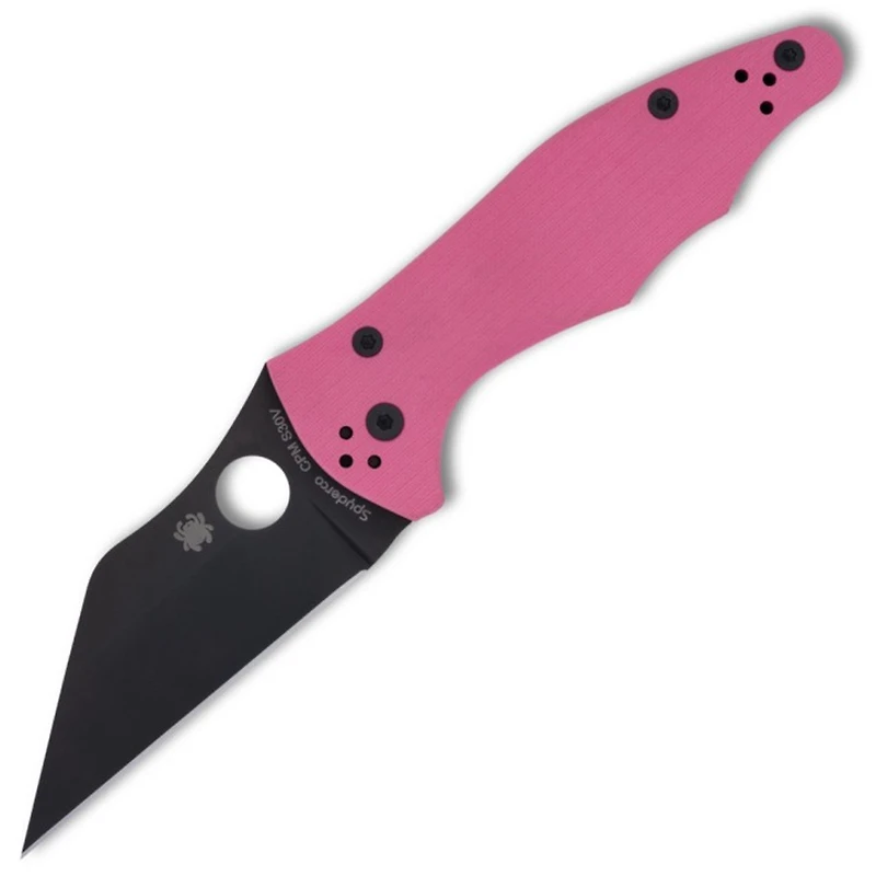 Yojimbo 2 (Sprint Run) Pink G10 Wharncliffe Blade (3.2" Black S30V) Spyderco C85GPNBKP2