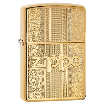 Zippo Logo Textures On Brass Zippo