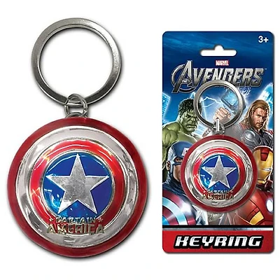 Marvel Avengers Captain America Shield Pewter Keychain