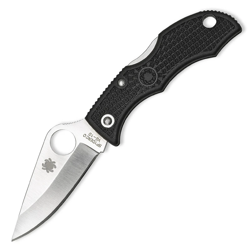 Spyderco Ladybug Folding Knife Lockback Black FRN [1.94" Satin VG-10] Clip Point LBKP3