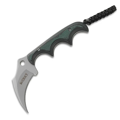 CRKT Karamin Fixed Blade Knife Green Micarta [2.31" Bead Blast 5Cr15MoV] Hawkbill 2389