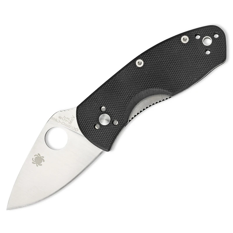Spyderco Ambitious Folding Knife Liner Lock Black G-10 [2.25" Satin 8Cr13MoV] C148GP