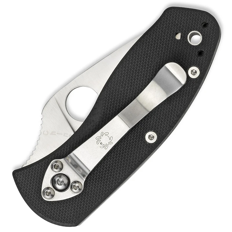 Spyderco Ambitious Folding Knife Liner Lock Black G-10 [2.25" Satin 8Cr13MoV] C148GP
