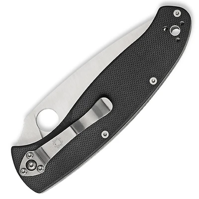 Spyderco Resilience Folding Knife Liner Lock Black G-10 [4.25" Satin 8Cr13MoV] C142GP