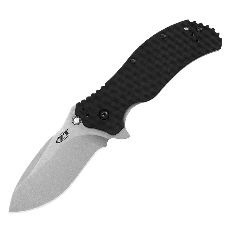 Zero Tolerance 0350 Spring Assisted Knife Liner Lock Black G-10 [3.25" Plain Stonewash] Drop Point 0350SW