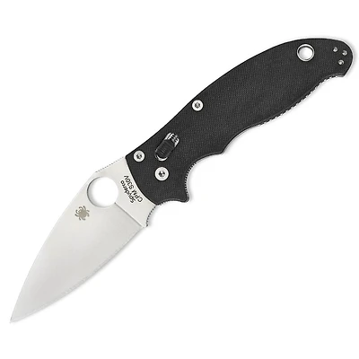 Spyderco Manix 2 Folding Knife Ball Bearing Lock Black G-10 [3.375" Satin S30V] C101GP2