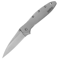 Kershaw Leek Spring Assisted Knife Gray Stainless Steel [3.00" Bead Blast 14C28N] Wharncliffe 1660