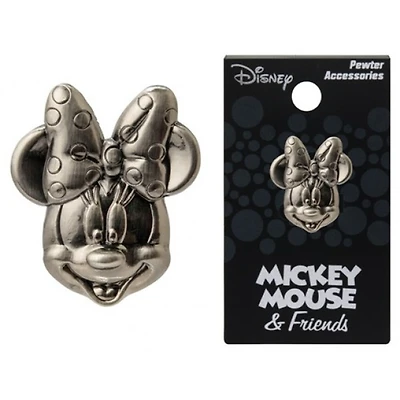 Mickey Mouse Minnie Mouse's Head Pewter Lapel Pin