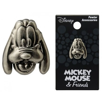 Mickey Mouse Pluto's Head Pewter Lapel Pin