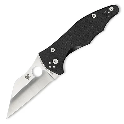 Spyderco Yojimbo 2 Folding knife Compression Lock Black G-10 [3.125" Satin S30V] Wharncliffe C85GP2