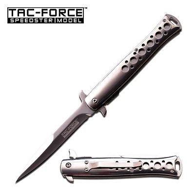 Tac Force Silver Mirror Stiletto AO Pocket Knife