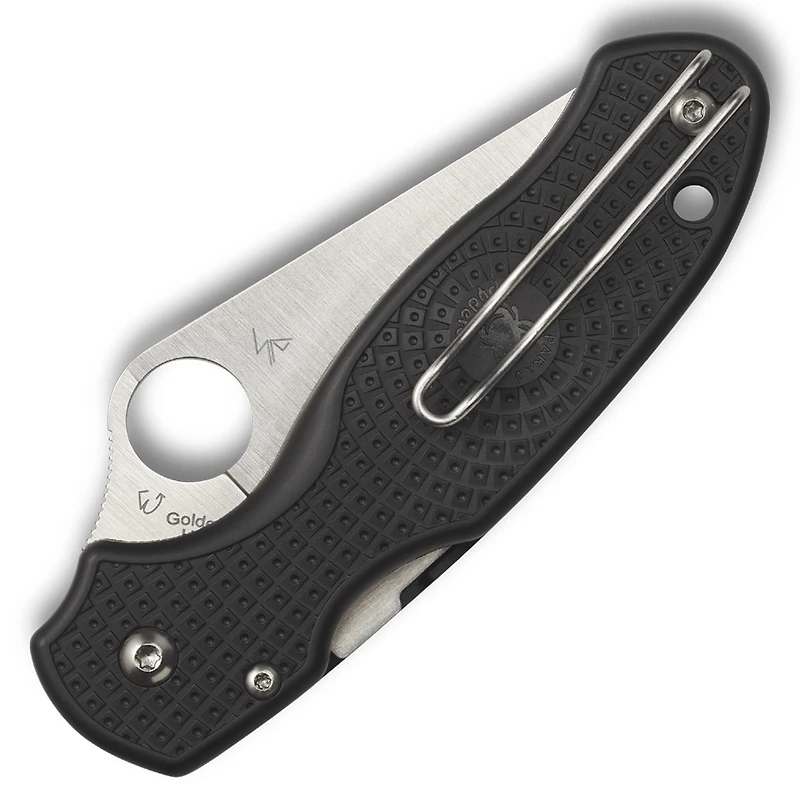 Spyderco Paramilitary 3 Lightweight Folding Knife Compression Lock Black FRN [3.00" Satin CTS-BD1N] Clip Point C223PBK