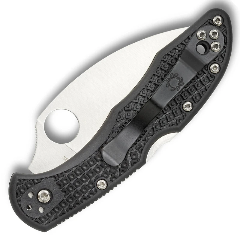 Spyderco Delica 4 Folding Knife Lockback Black FRN [2.875" Satin VG-10] Wharncliffe C11FPWCBK