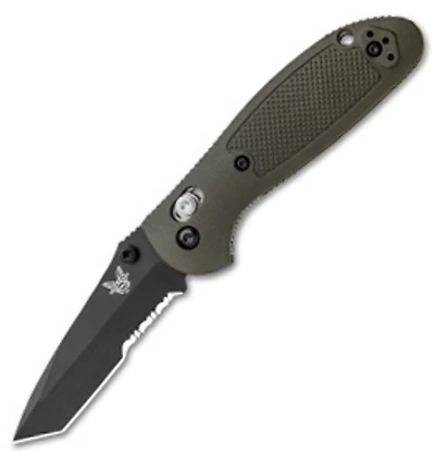 Benchmade Mini Griptilian Pardue Folding Knife AXIS Lock OD Green Nylon [2.91" Black S30V] 557SBK0D-S30V