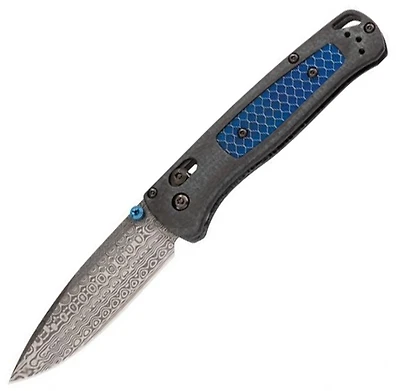 Benchmade Bugout Gold Class Folding Knife AXIS Lock Black Carbon Fiber [3.24" Damasteel Damascus] 535-191