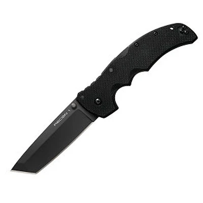 Cold Steel Recon 1 Manual Knife Lockback Black G-10 [4.0" Black Plain S35VN] Tanto CS27BT