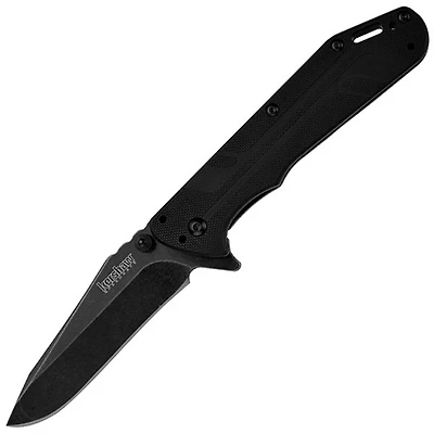Kershaw Thermite Spring Assisted Knife Black G-10 [3.50" Acid Stonewash  8Cr13MoV] Tanto 3880BW