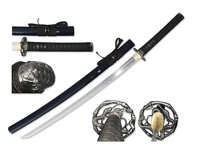 Black Serpent Guard Handmade Samurai Sword 1045 Carbon