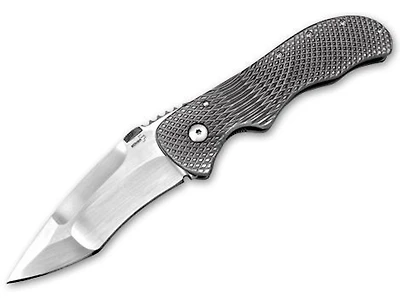 Boker Plus Bullseye Manual Knife Gray Titanium [3.50" Plain Satin] Drop Point 01BO145